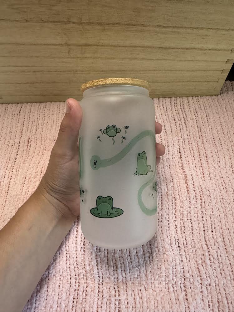 16 oz frog sublimation glass can