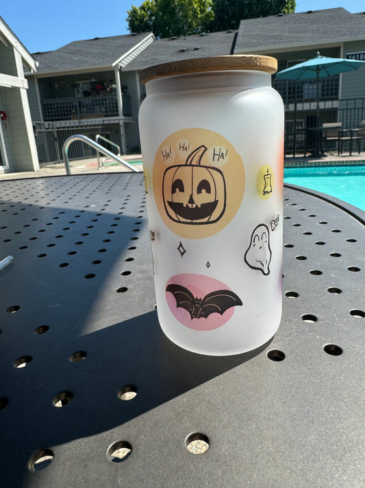 16 oz Halloween sublimation glass can