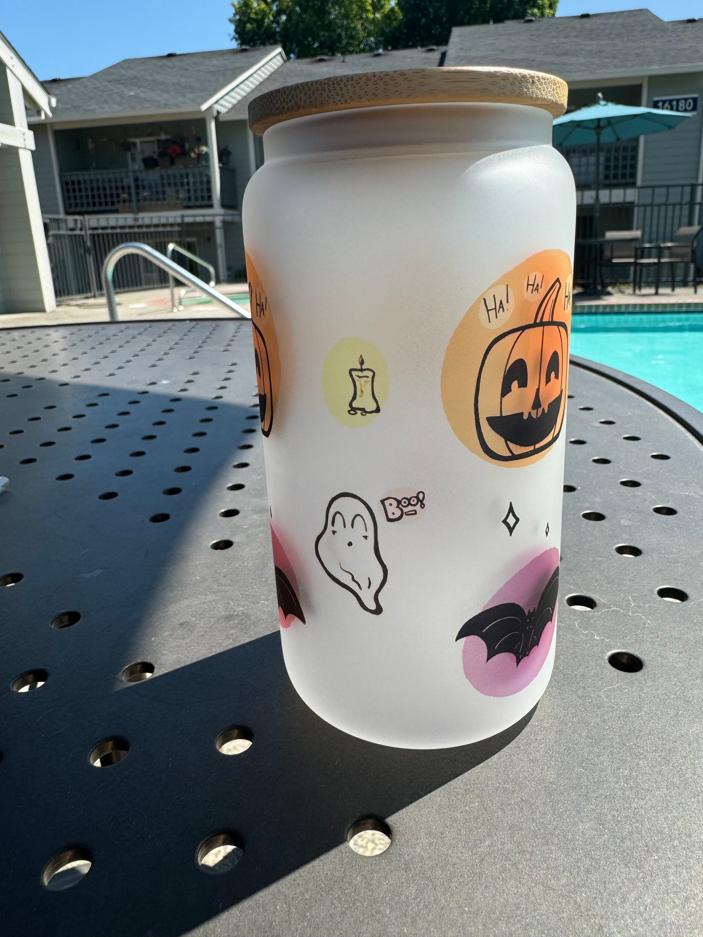 16 oz Halloween sublimation glass can