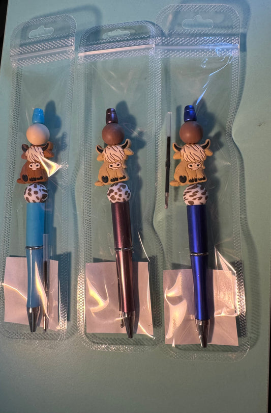 Beaded Pens: Highland Cows